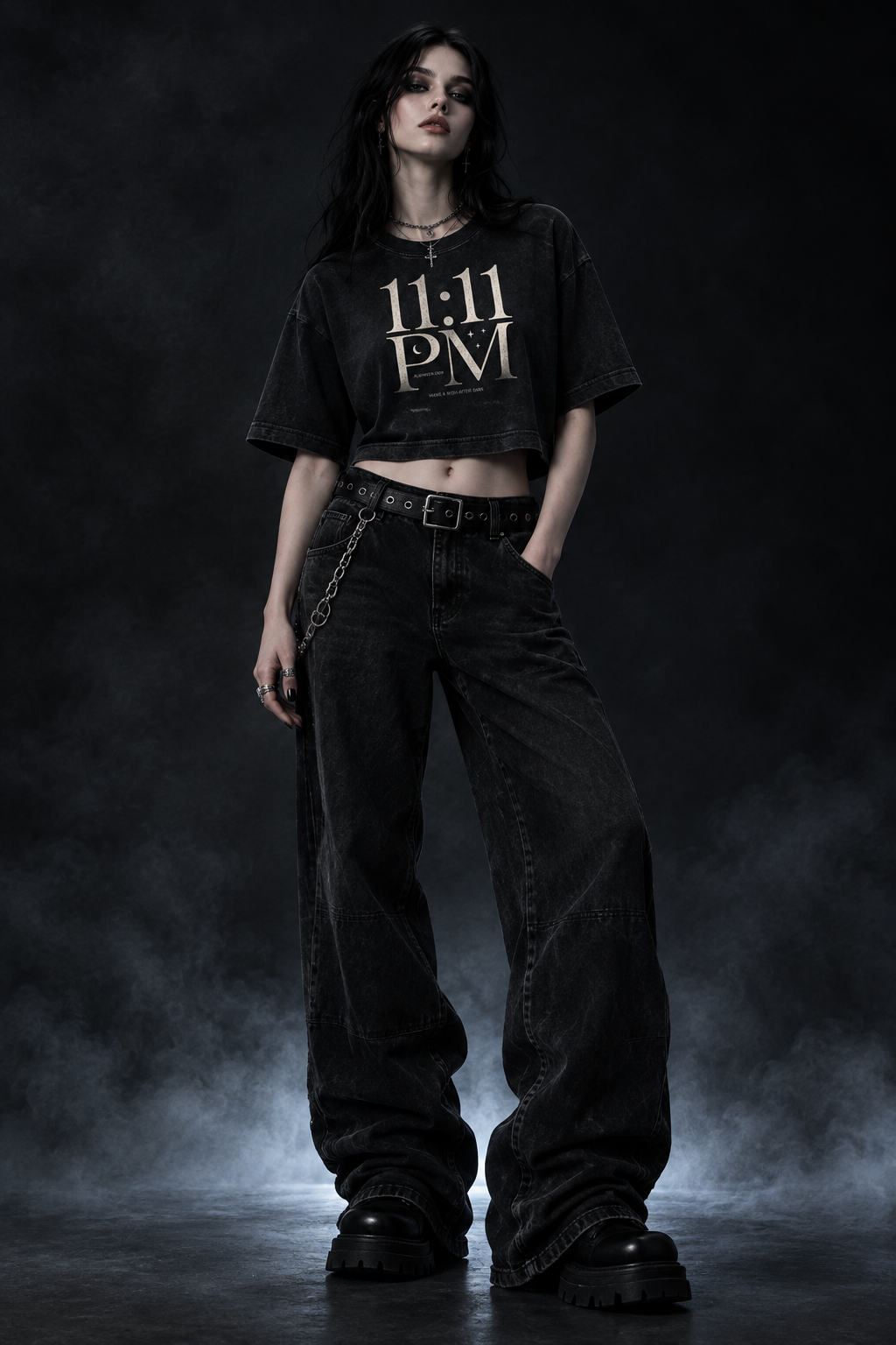 11:11 Women’s garment dye cropped tee - Alivwood