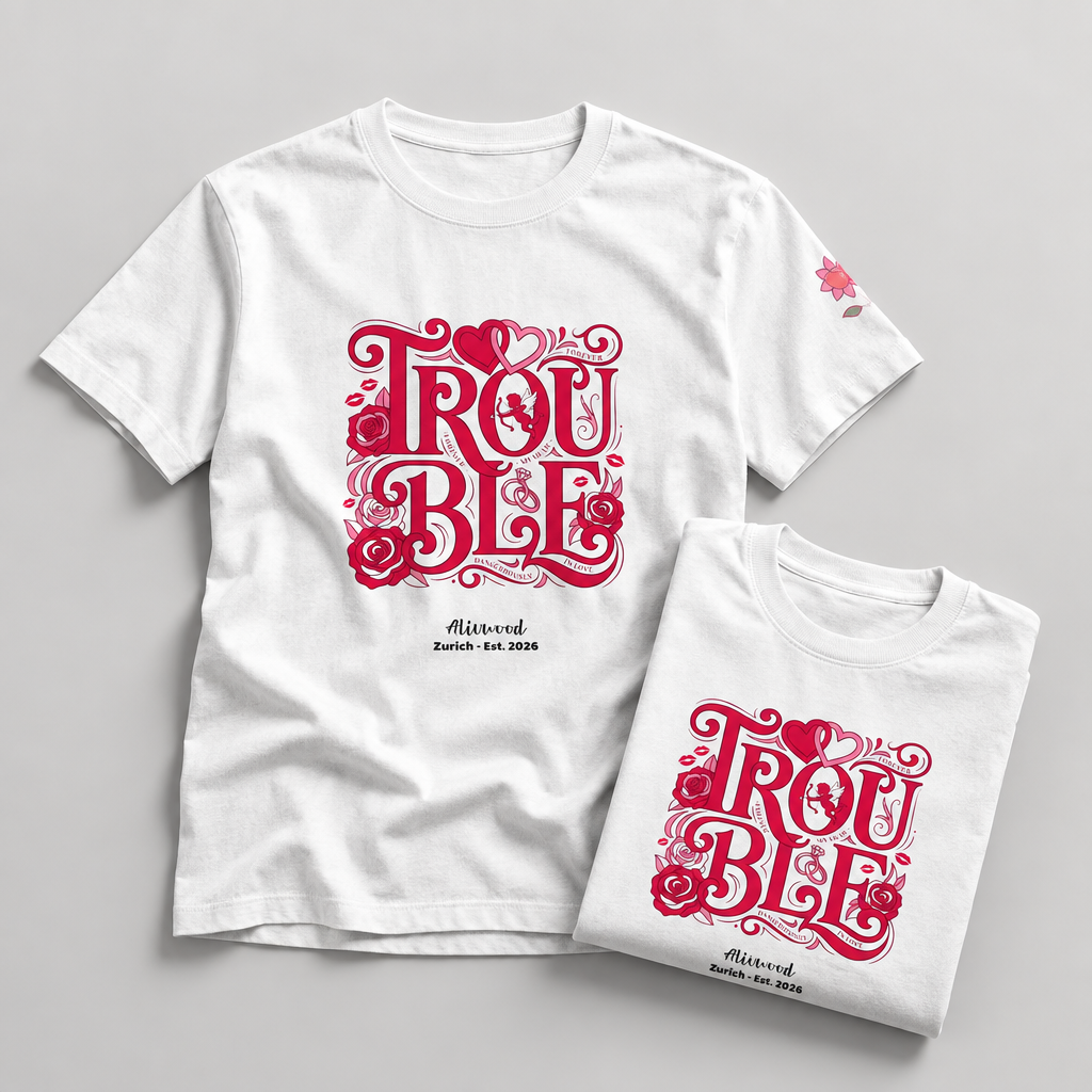 Trouble Women's luxe fitted tee - Alivwood