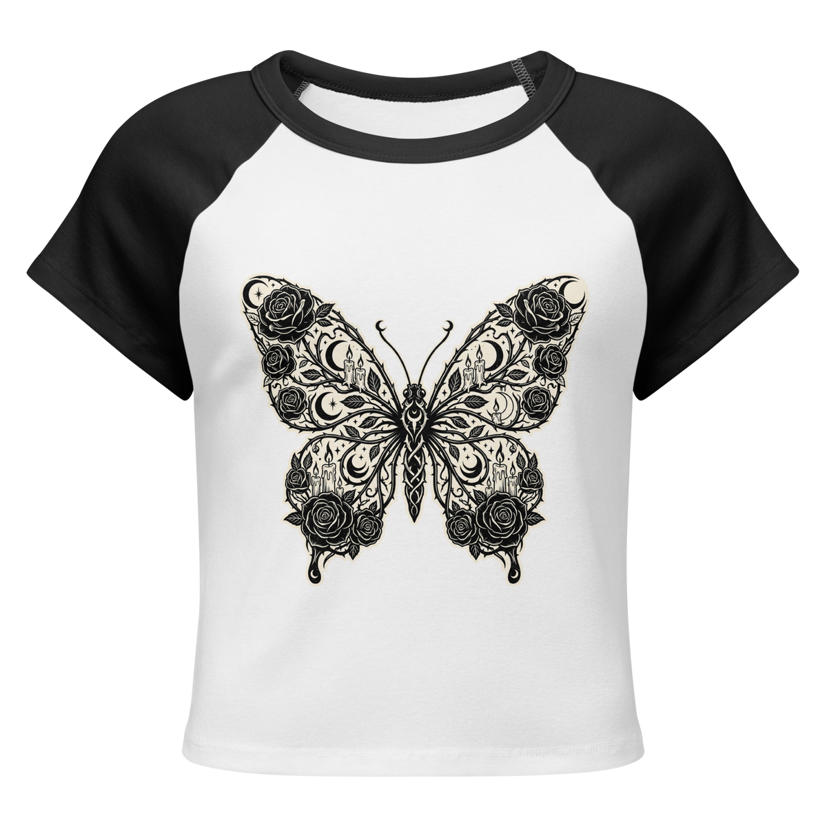 Night Bloom Women’s micro rib raglan baby tee - Alivwood