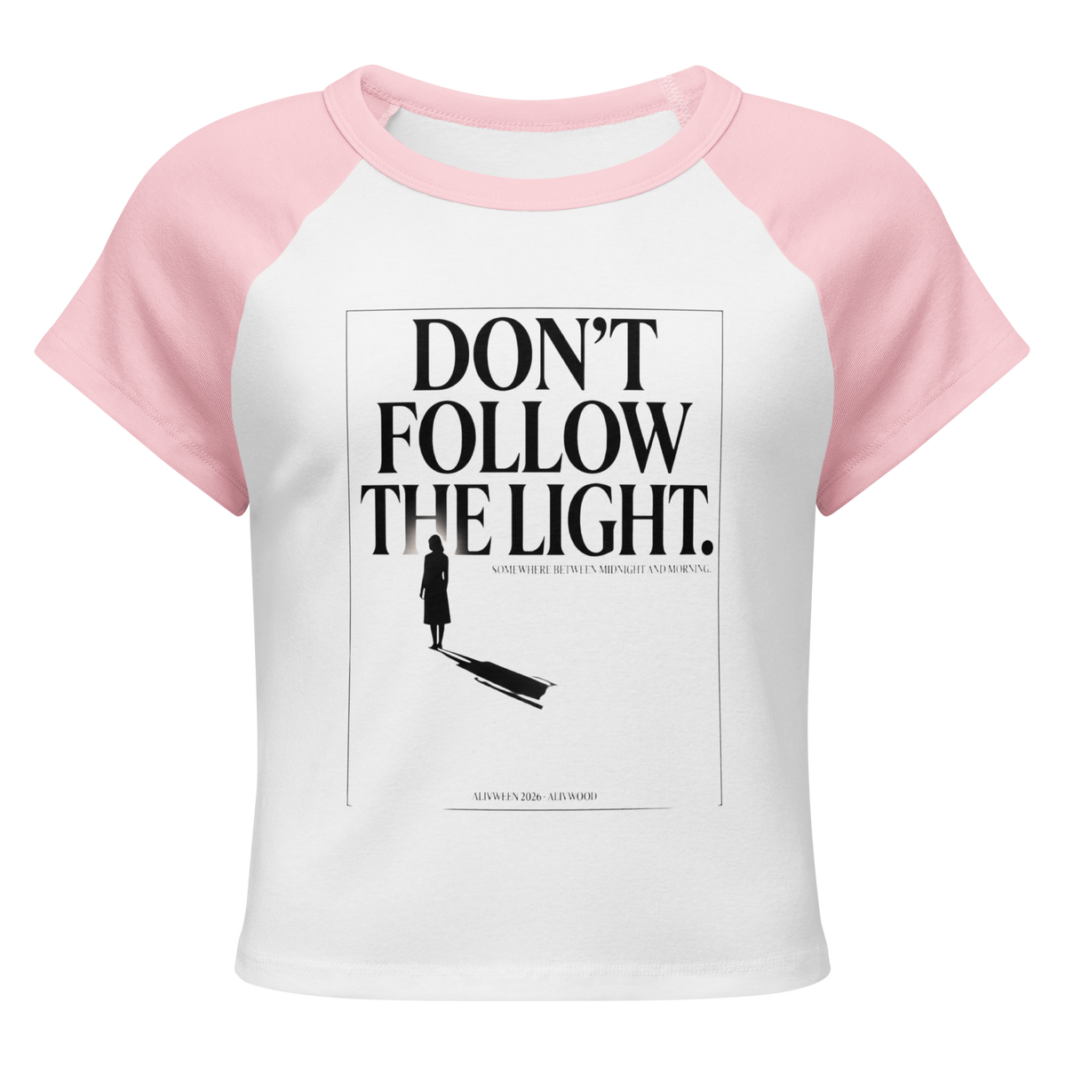 Don't follow the light Women’s micro rib raglan baby tee - Alivwood