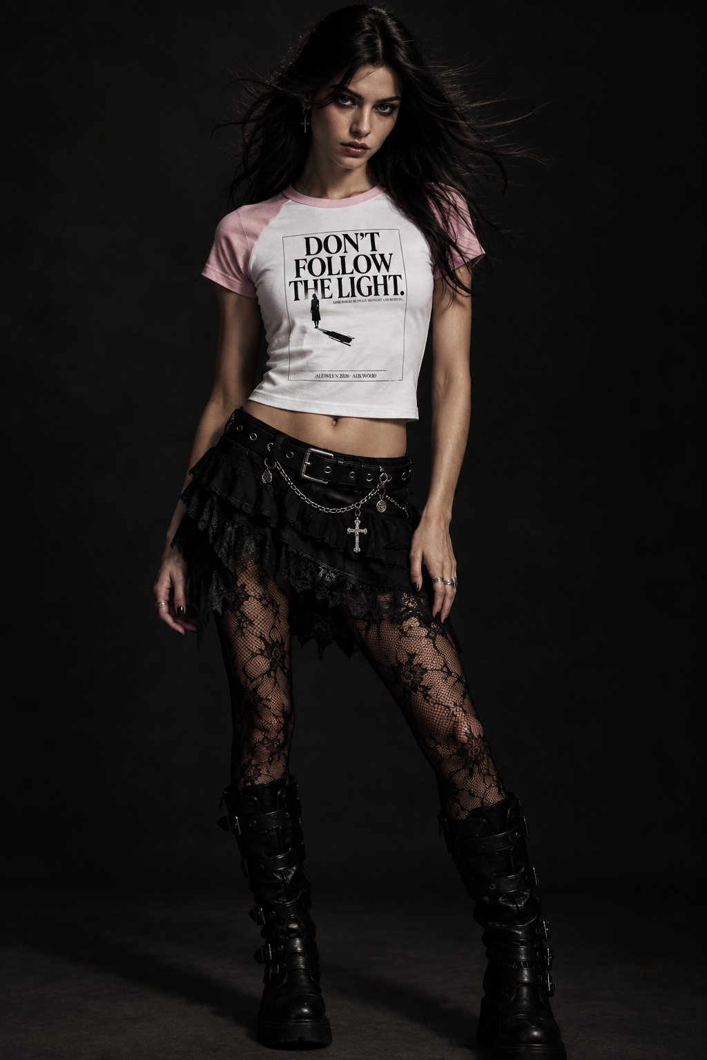 Don't follow the light Women’s micro rib raglan baby tee - Alivwood