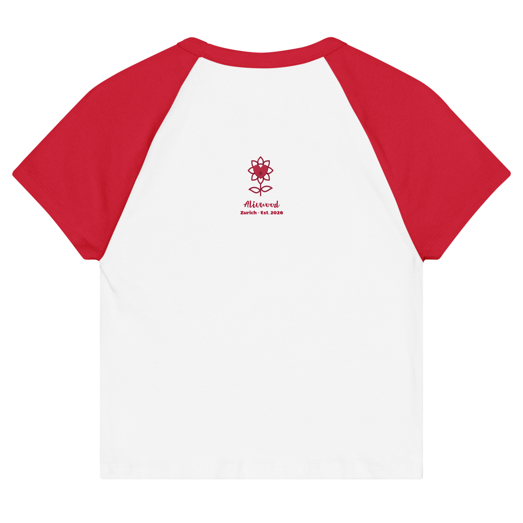 Trouble Women’s micro rib raglan baby tee - Alivwood