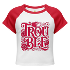 Trouble Women’s micro rib raglan baby tee - Alivwood