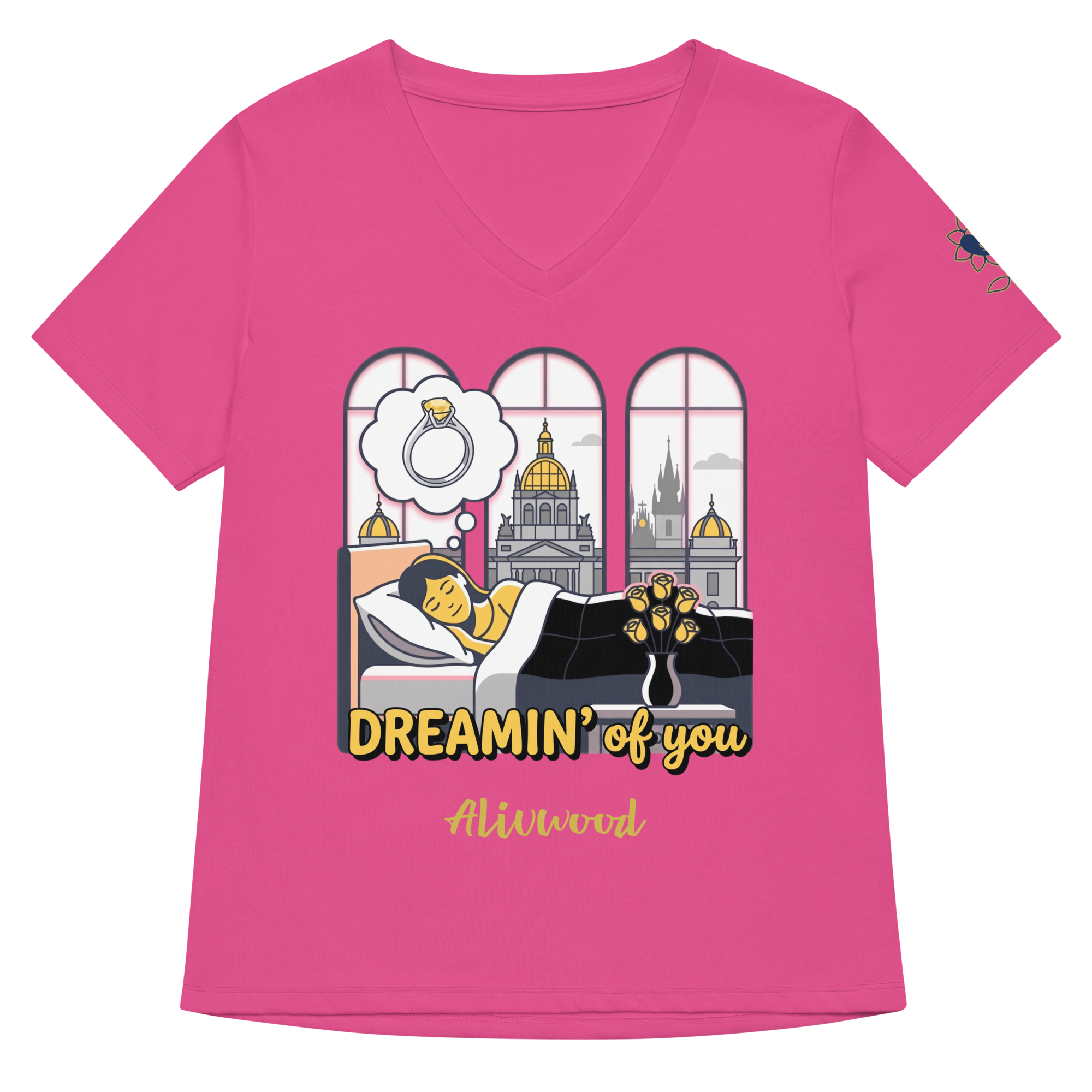 Dreamin' of you Women’s relaxed v-neck t-shirt - Alivwood