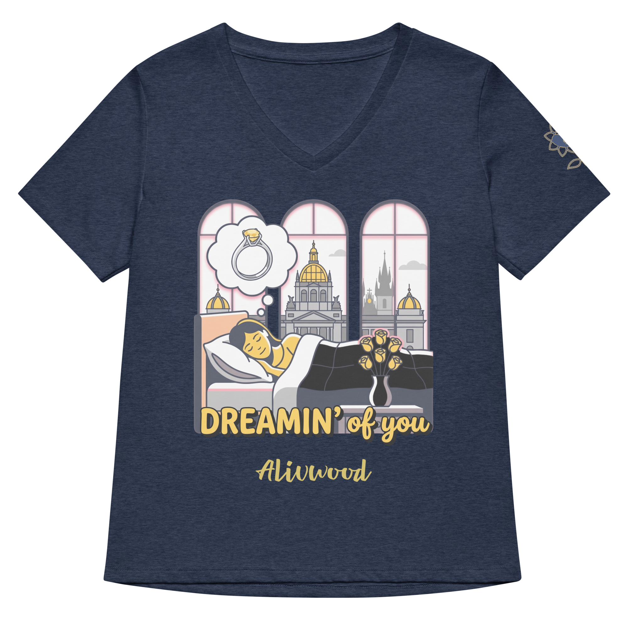 Dreamin' of you Women’s relaxed v-neck t-shirt - Alivwood