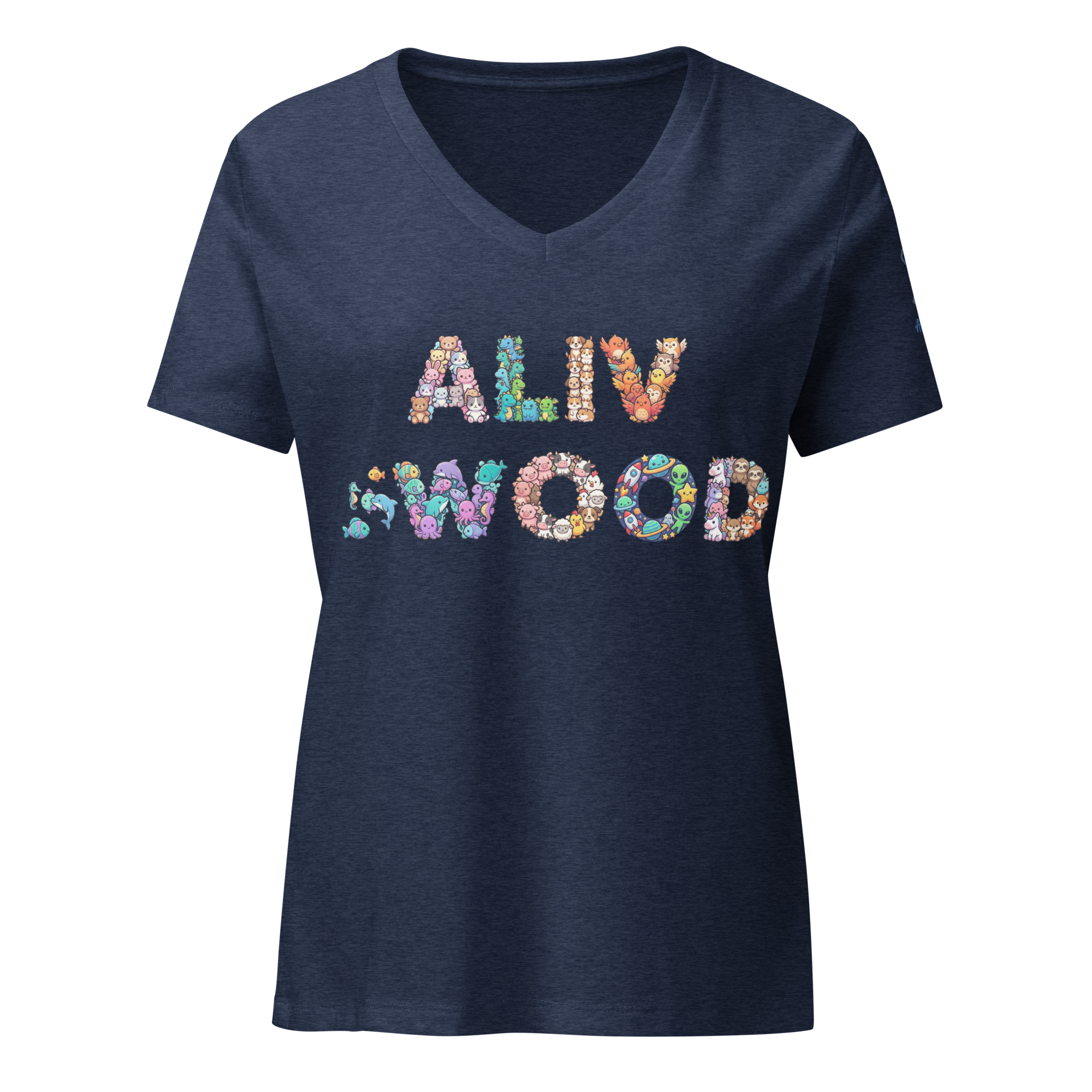 Alivwood Logo Plushies Women’s relaxed v-neck t-shirt - Alivwood