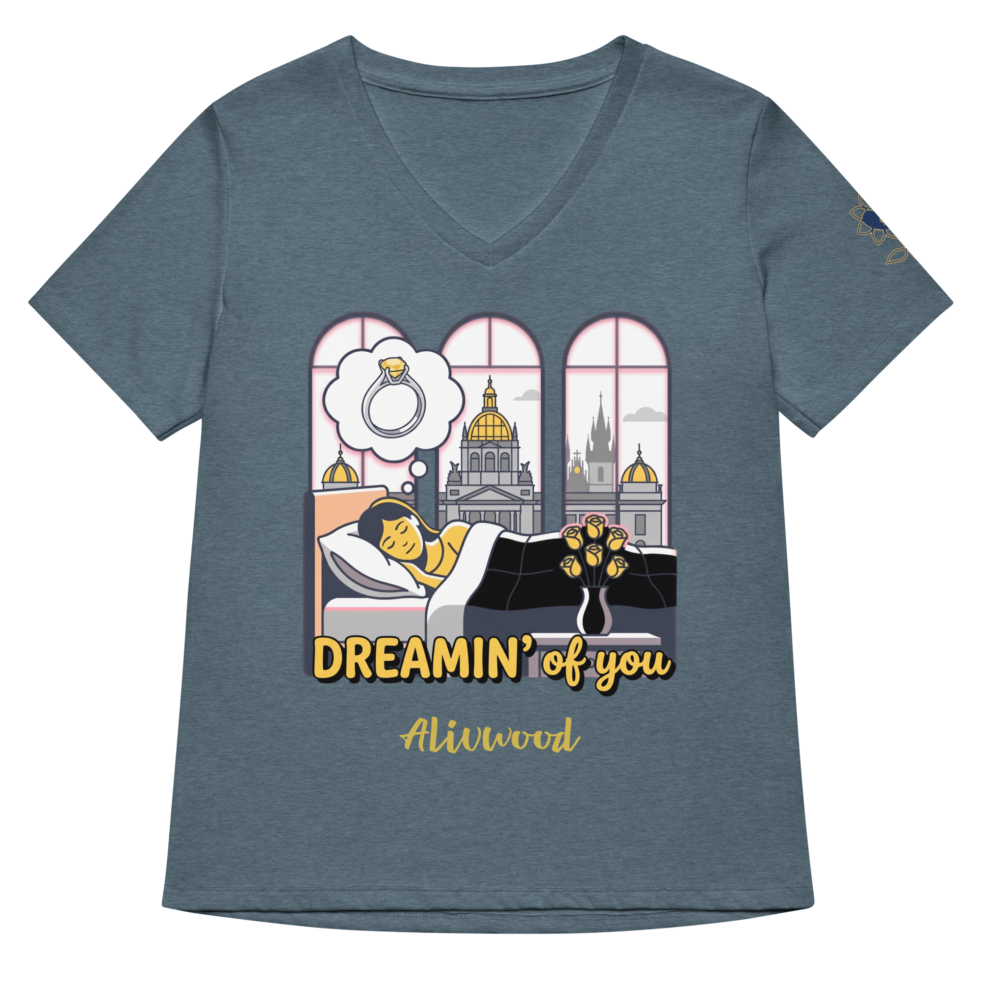 Dreamin' of you Women’s relaxed v-neck t-shirt - Alivwood