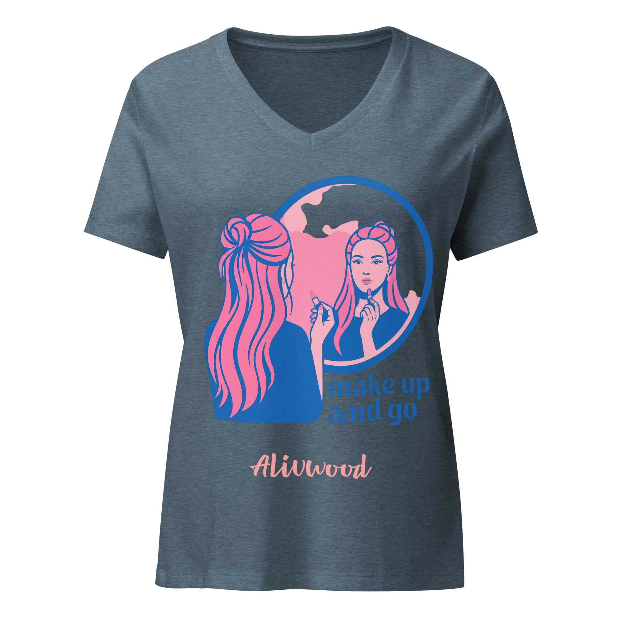 Makeup and Go Women’s relaxed v-neck t-shirt - Alivwood