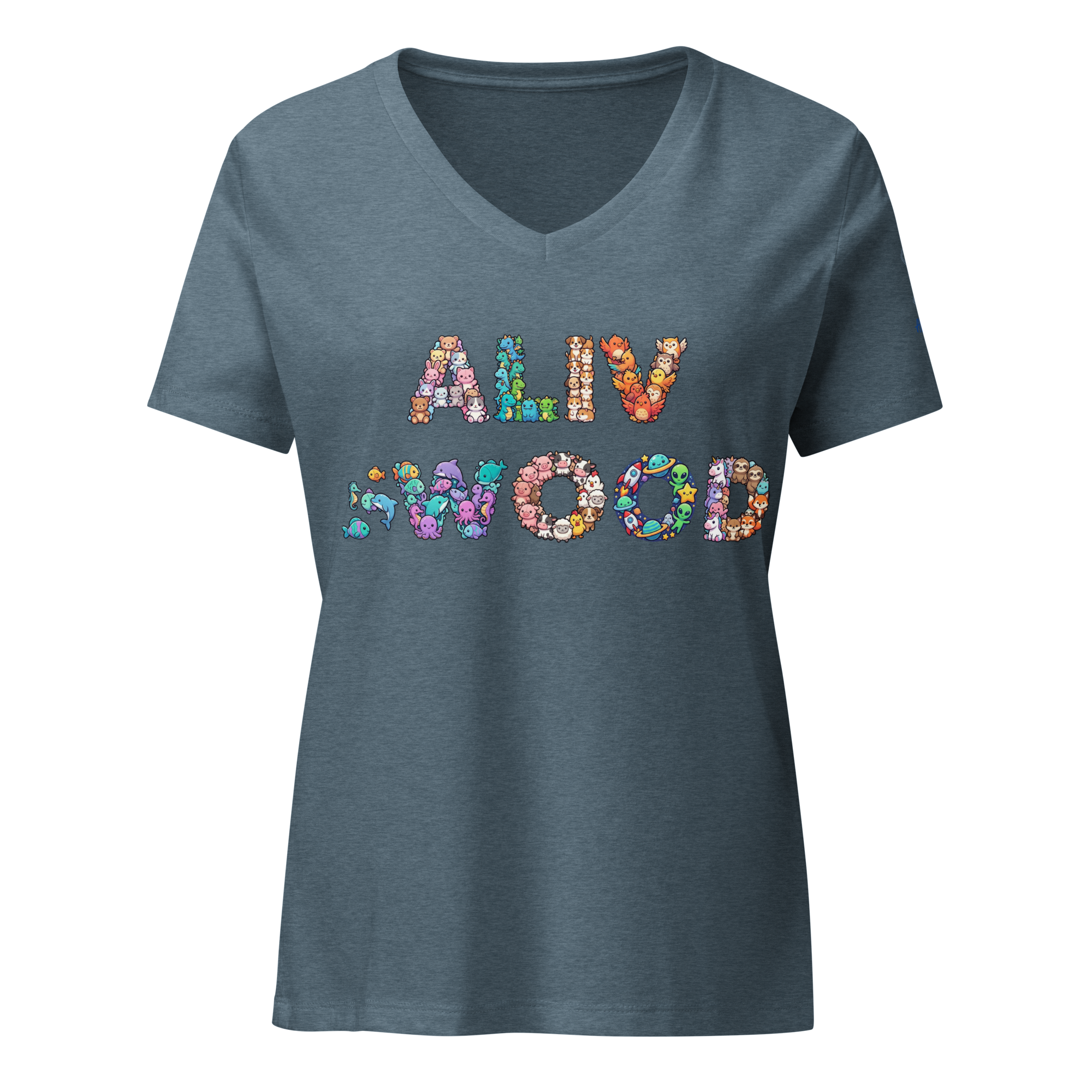 Alivwood Logo Plushies Women’s relaxed v-neck t-shirt - Alivwood