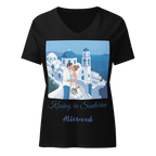 Kissing in Santorini Women’s relaxed v-neck t-shirt - Alivwood