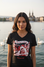 Kissing in Zurich Women’s relaxed v-neck t-shirt - Alivwood