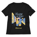 Kissing in Kyiv Women's relaxed v-neck t-shirt - Alivwood