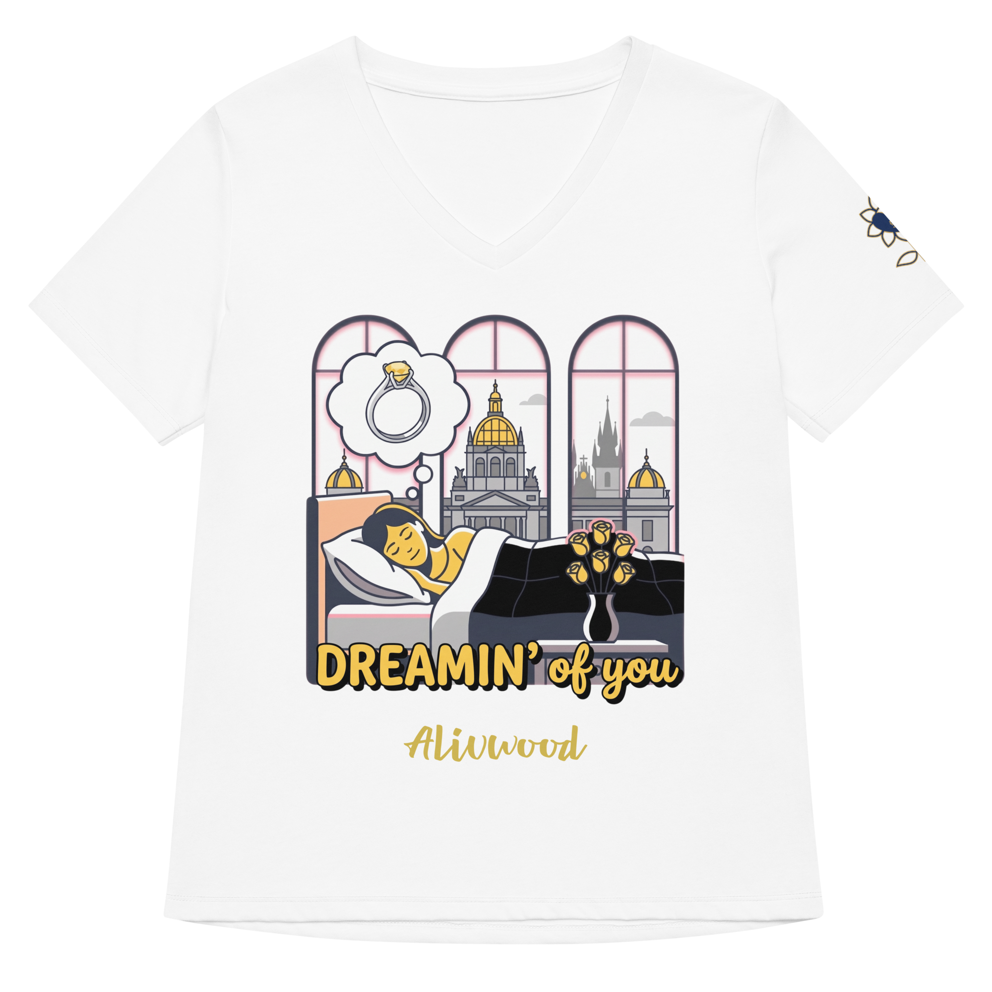 Dreamin' of you Women’s relaxed v-neck t-shirt - Alivwood