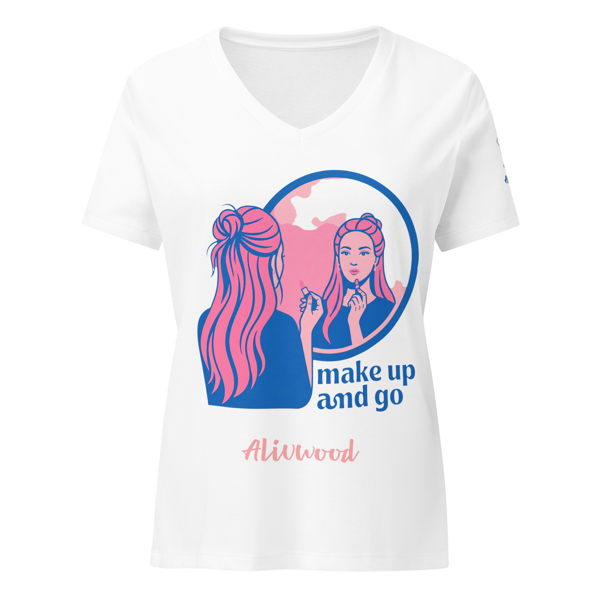 Makeup and Go Women’s relaxed v-neck t-shirt - Alivwood