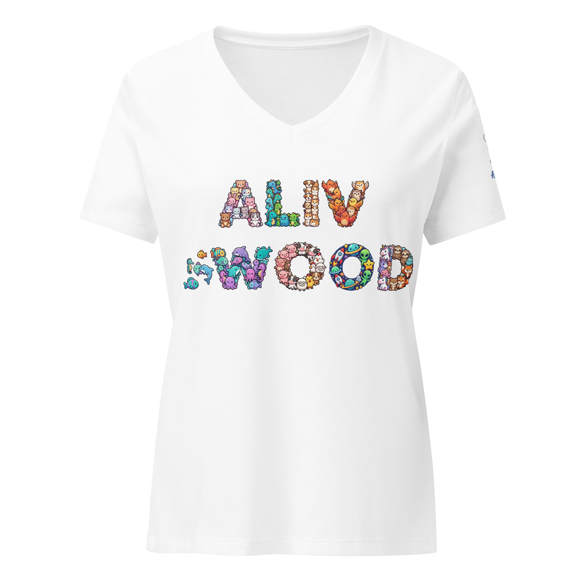 Alivwood Logo Plushies Women’s relaxed v-neck t-shirt - Alivwood