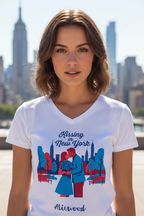 Kissing in New York Women’s relaxed v-neck t-shirt - Alivwood